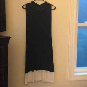 Nina Leonard navy blue and white dress